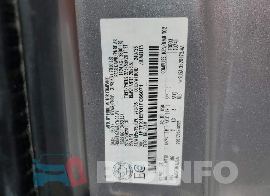 1FTFX1EF0HFC66071 Photo# 12