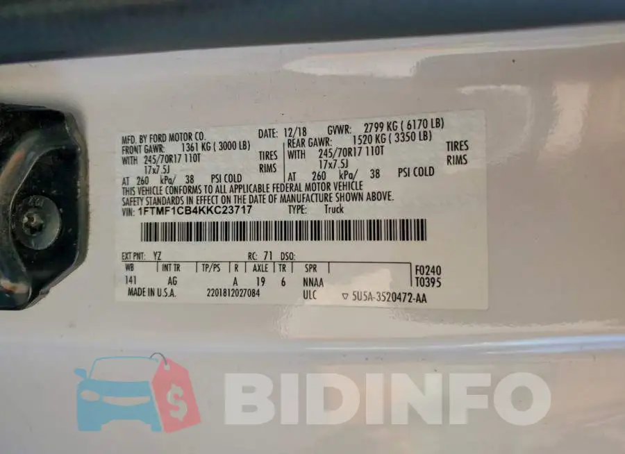 1FTMF1CB4KKC23717 Photo# 12