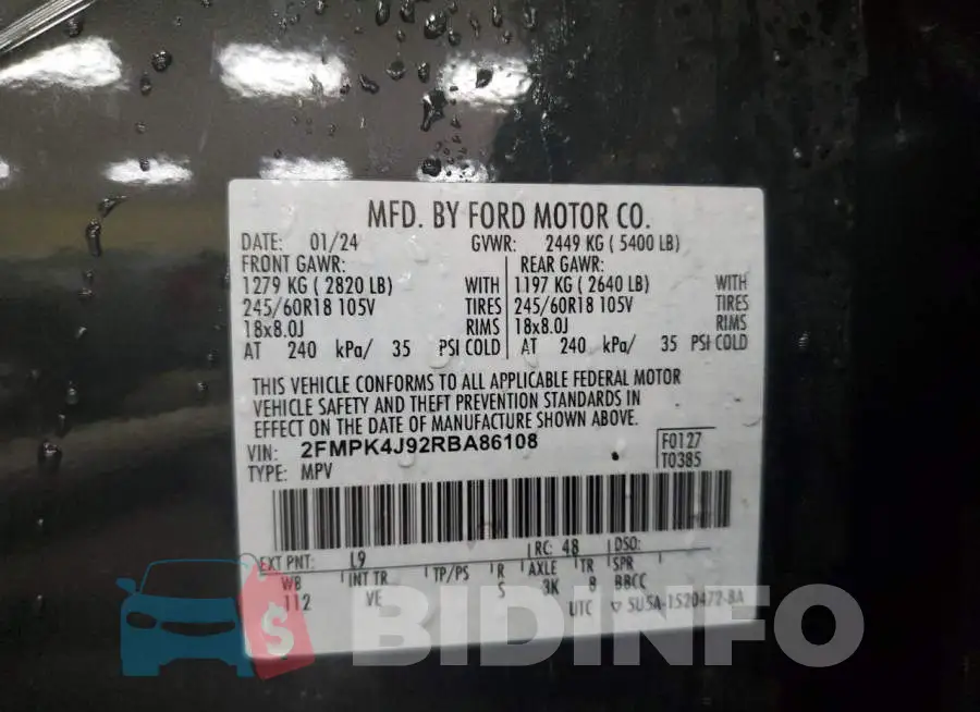 2FMPK4J92RBA86108 Photo# 13