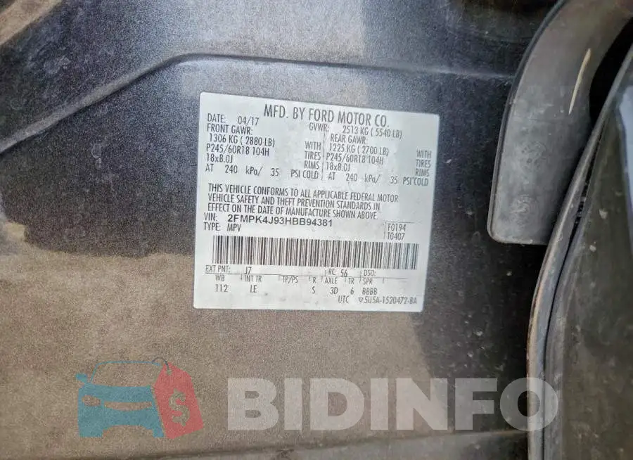 2FMPK4J93HBB94381 Photo# 12