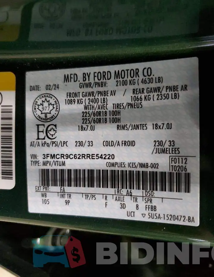 3FMCR9C62RRE54220 Photo# 13