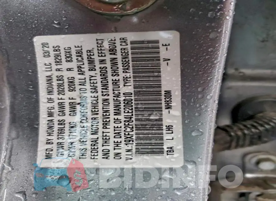 19XFC2F84LE206010 Photo# 13