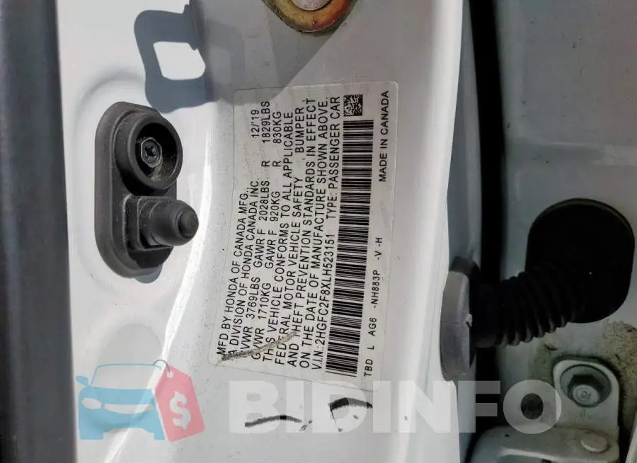 2HGFC2F8XLH523151 Photo# 12