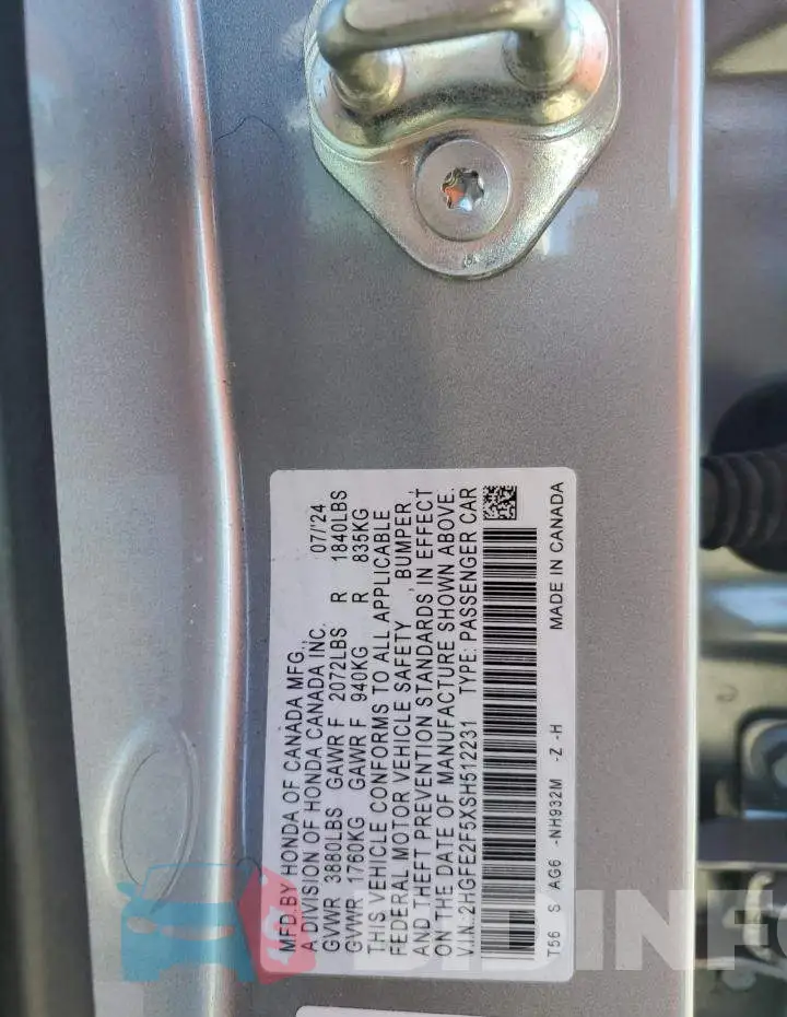 2HGFE2F5XSH512231 Photo# 12