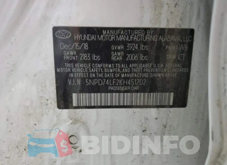 5NPD74LF2KH451702 Photo# 12
