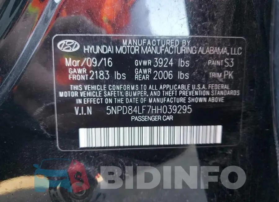 5NPD84LF7HH039295 Photo# 12