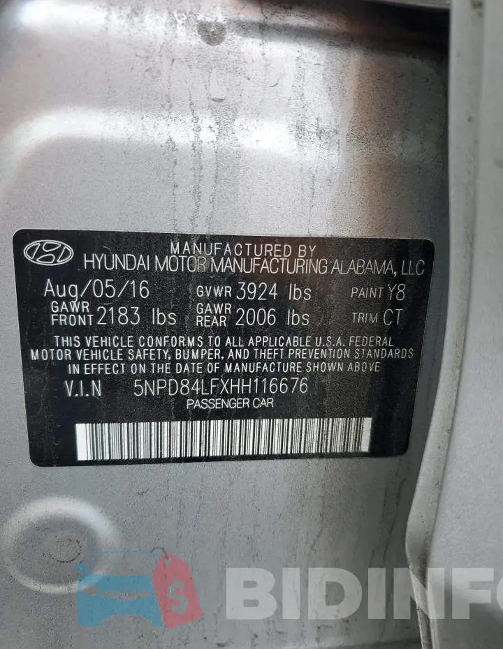 5NPD84LFXHH116676 Photo# 13