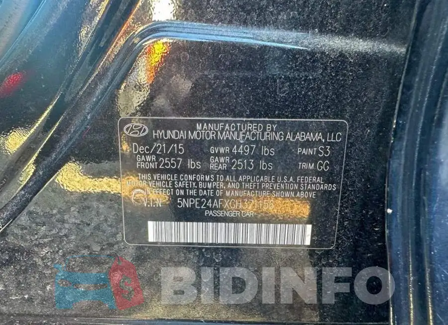 5NPE24AFXGH371156 Photo# 10