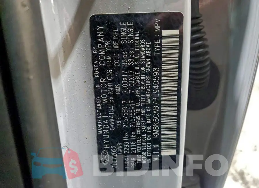 KM8K6CAB7PU940593 Photo# 12
