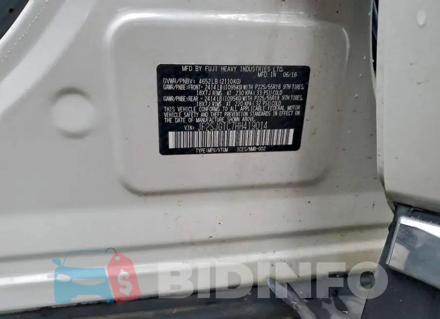 JF2SJGTC7HH419014 Photo# 13