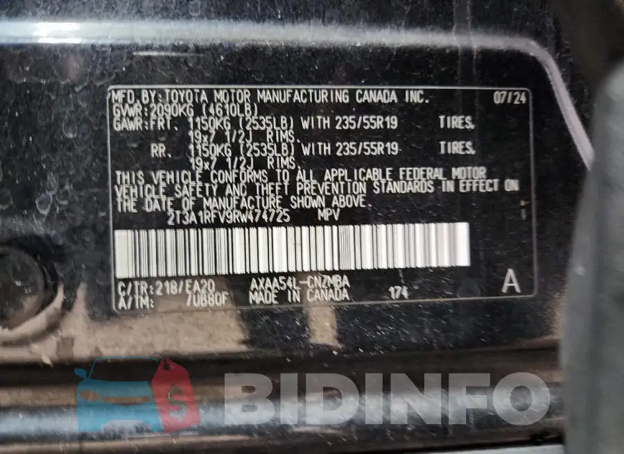 2T3A1RFV9RW474725 Photo# 13