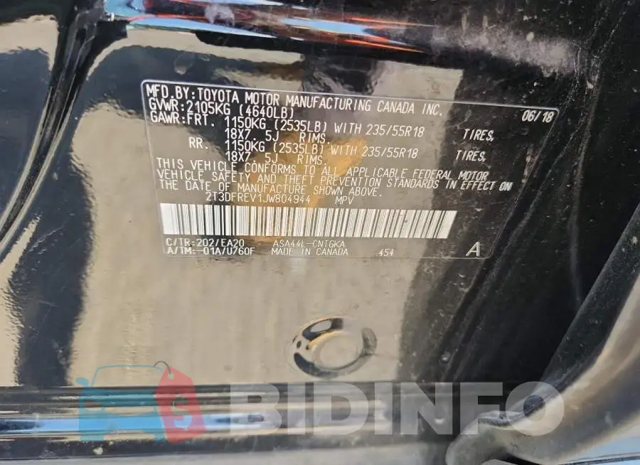 2T3DFREV1JW804944 Photo# 14