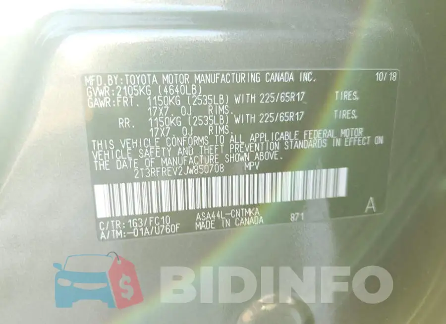 2T3RFREV2JW850708 Photo# 12