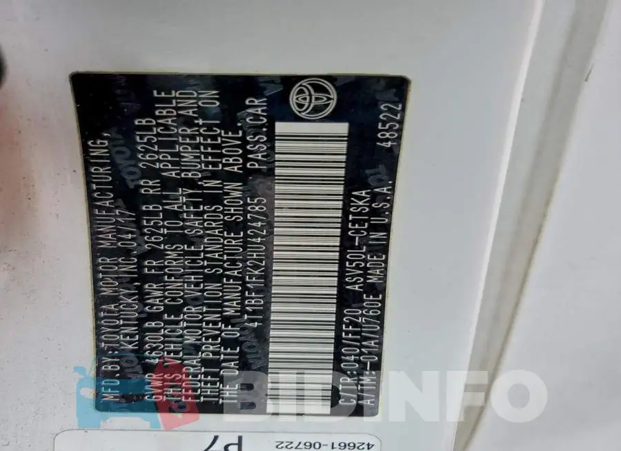 4T1BF1FK2HU424785 Photo# 12