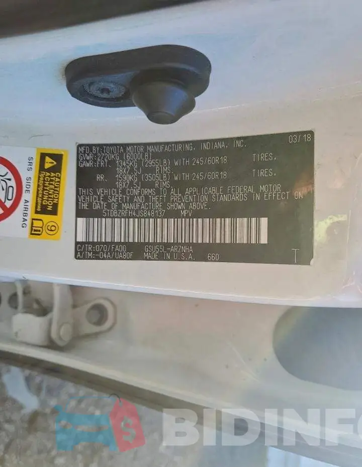 5TDBZRFH4JS848137 Photo# 13
