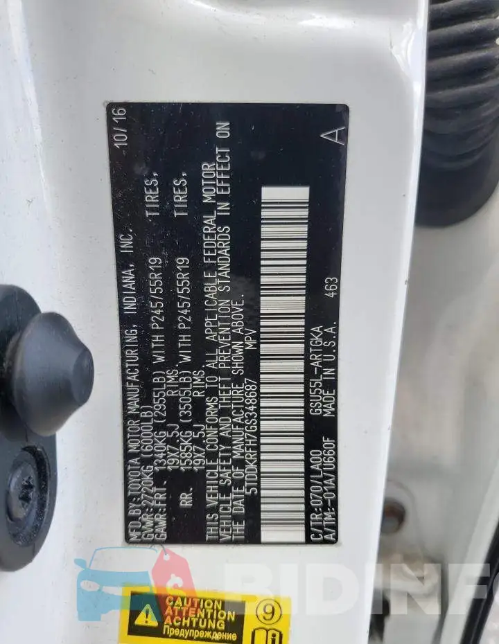 5TDDKRFH7GS348687 Photo# 14