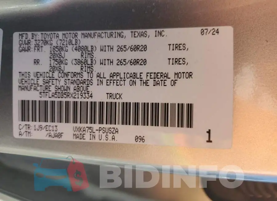 5TFLA5DB5RX219334 Photo# 12
