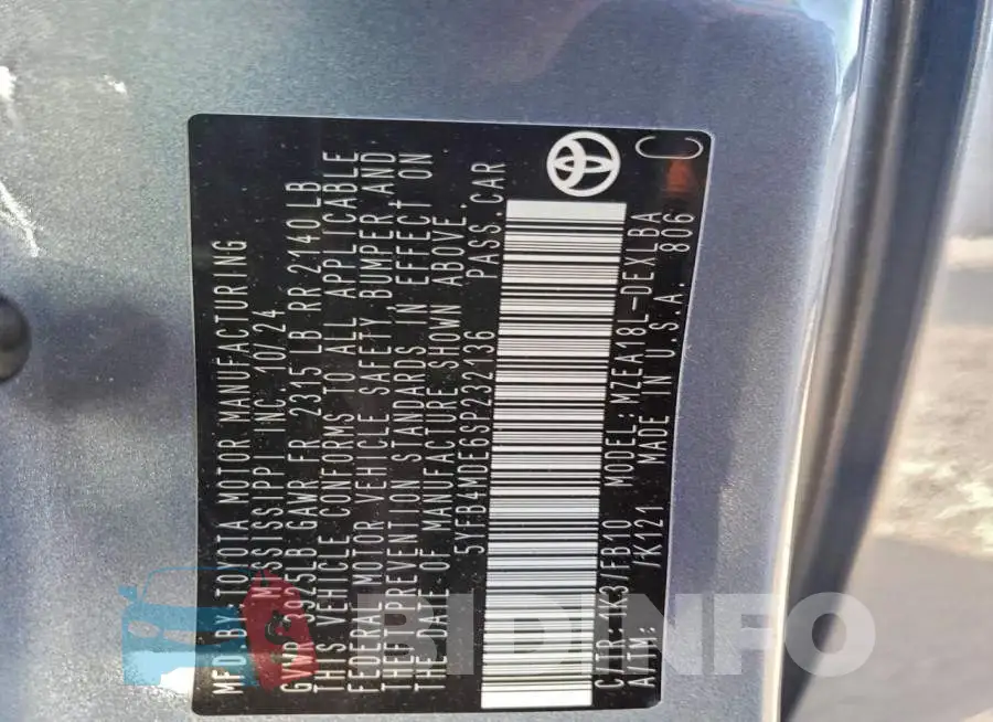 5YFB4MDE6SP232136 Photo# 12