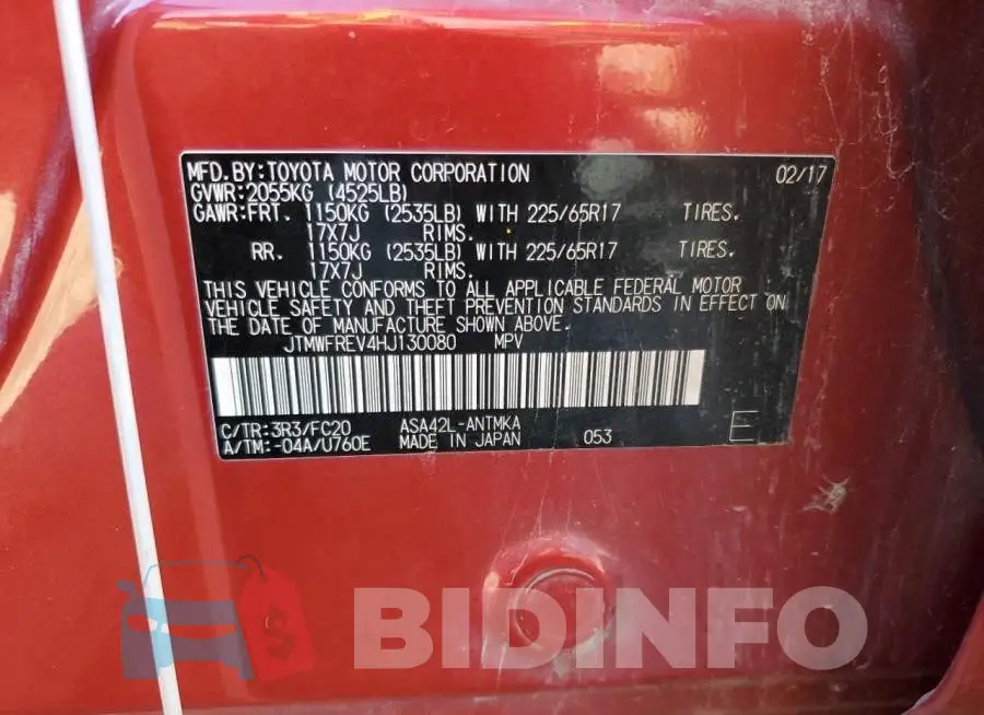 JTMWFREV4HJ130080 Photo# 13