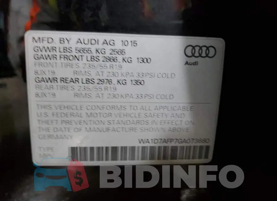 WA1D7AFP7GA073680 Photo# 12