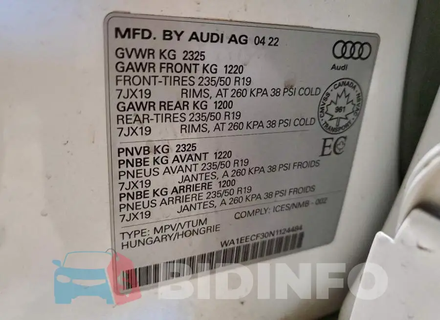 WA1EECF30N1124484 Photo# 14