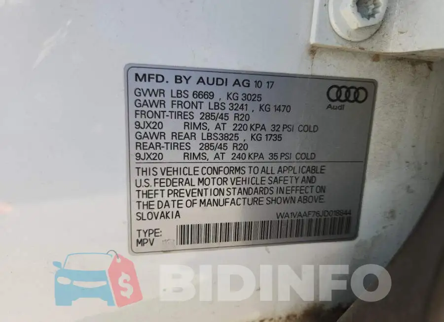 WA1VAAF76JD018844 Photo# 13