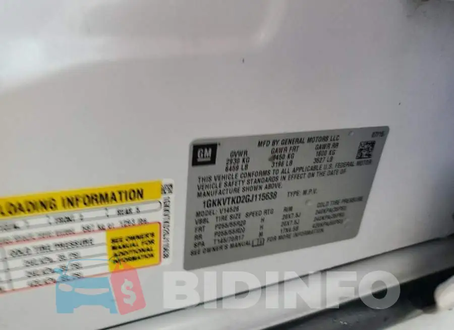 1GKKVTKD2GJ115638 Photo# 13