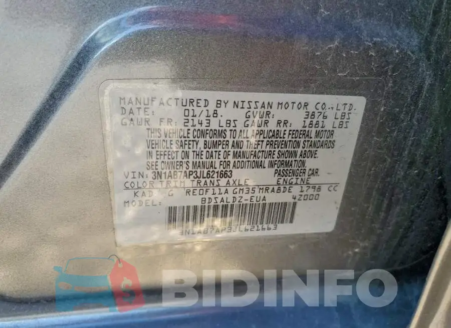 3N1AB7AP3JL621663 Photo# 12