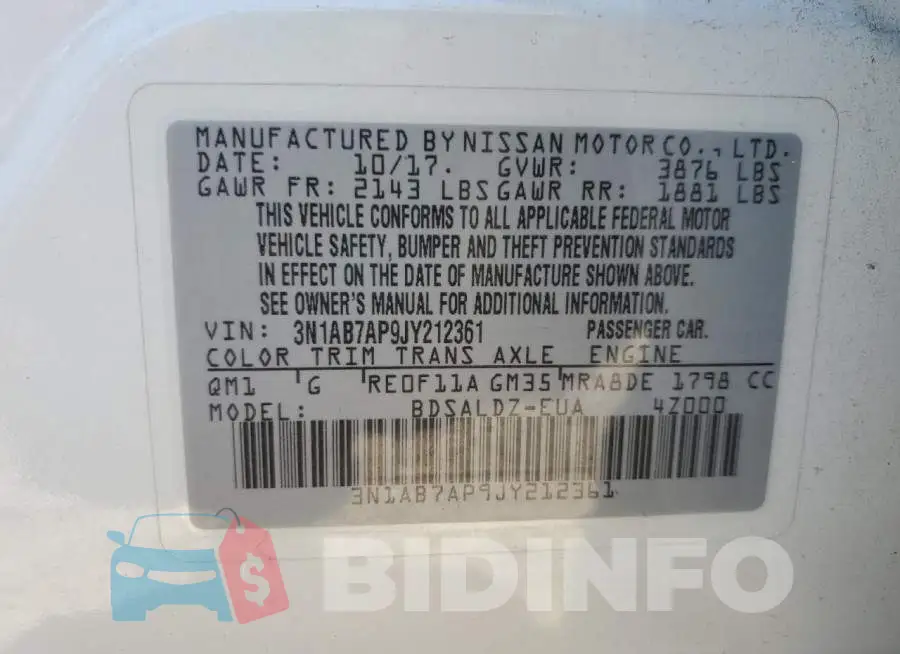 3N1AB7AP9JY212361 Photo# 12