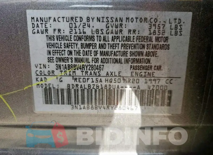 3N1AB8BV4RY280467 Photo# 12