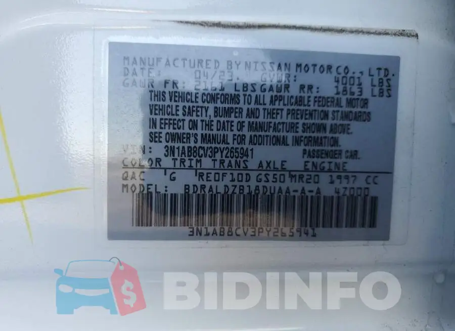 3N1AB8CV3PY265941 Photo# 12