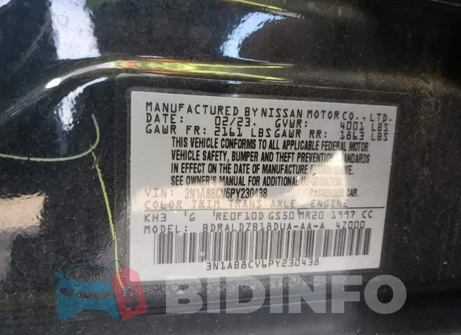3N1AB8CV6PY230438 Photo# 12