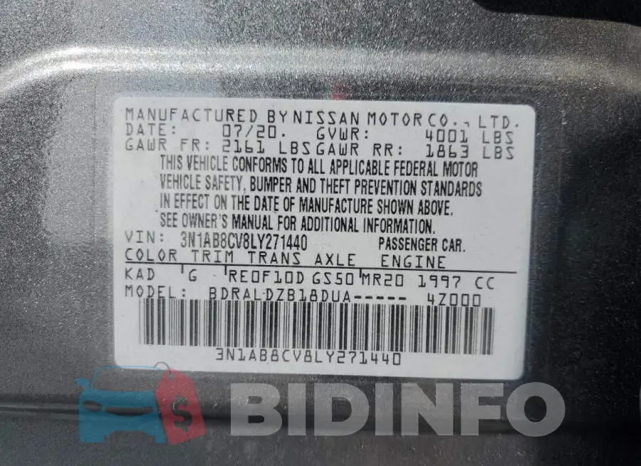 3N1AB8CV8LY271440 Photo# 13