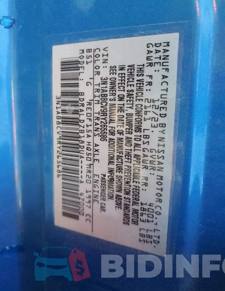 3N1AB8CV9RY265686 Photo# 12