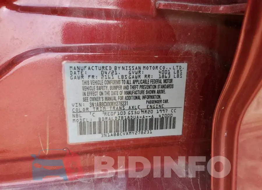 3N1AB8CVXMY278231 Photo# 13