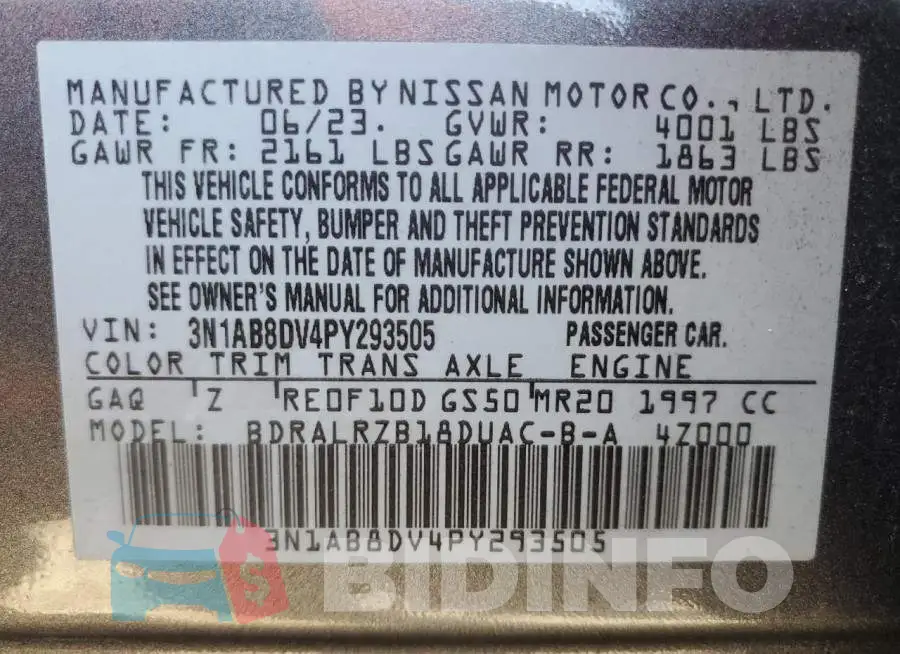 3N1AB8DV4PY293505 Photo# 13