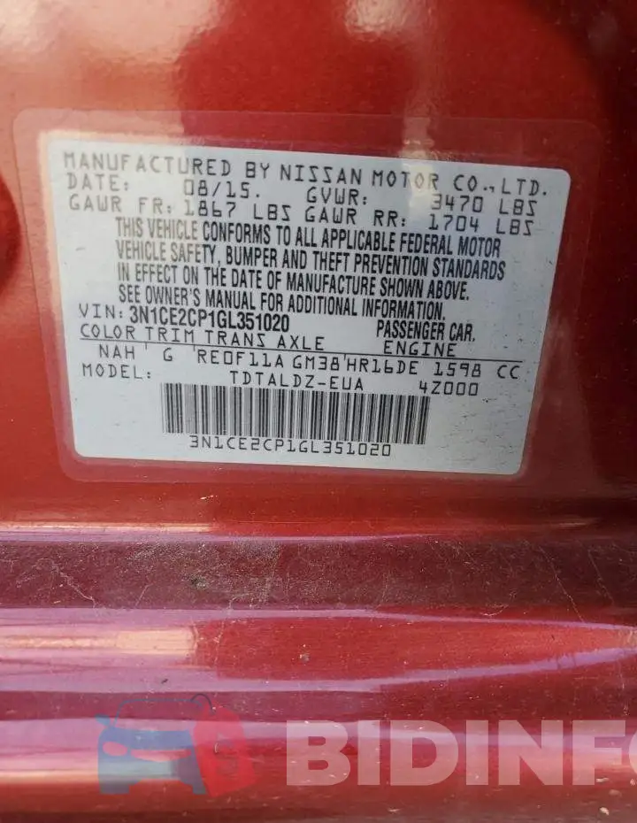 3N1CE2CP1GL351020 Photo# 12