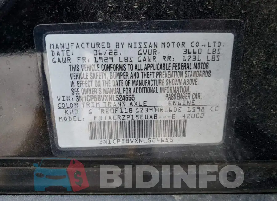 3N1CP5BVXNL524655 Photo# 13