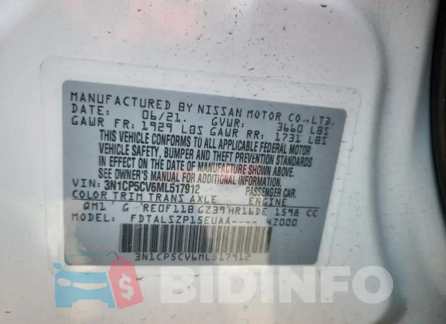 3N1CP5CV6ML517912 Photo# 13