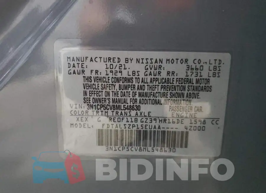 3N1CP5CV8ML548630 Photo# 13