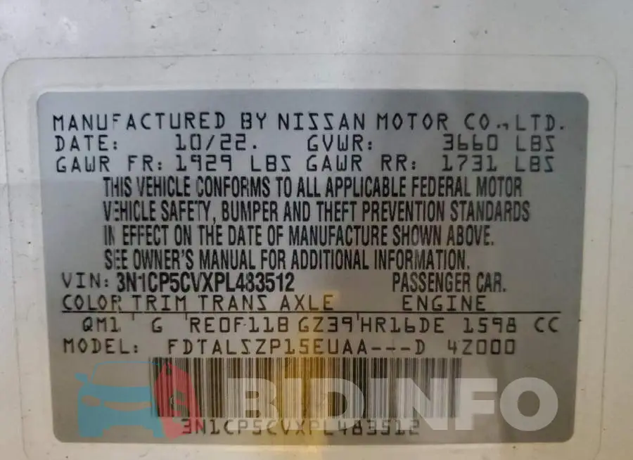 3N1CP5CVXPL483512 Photo# 12