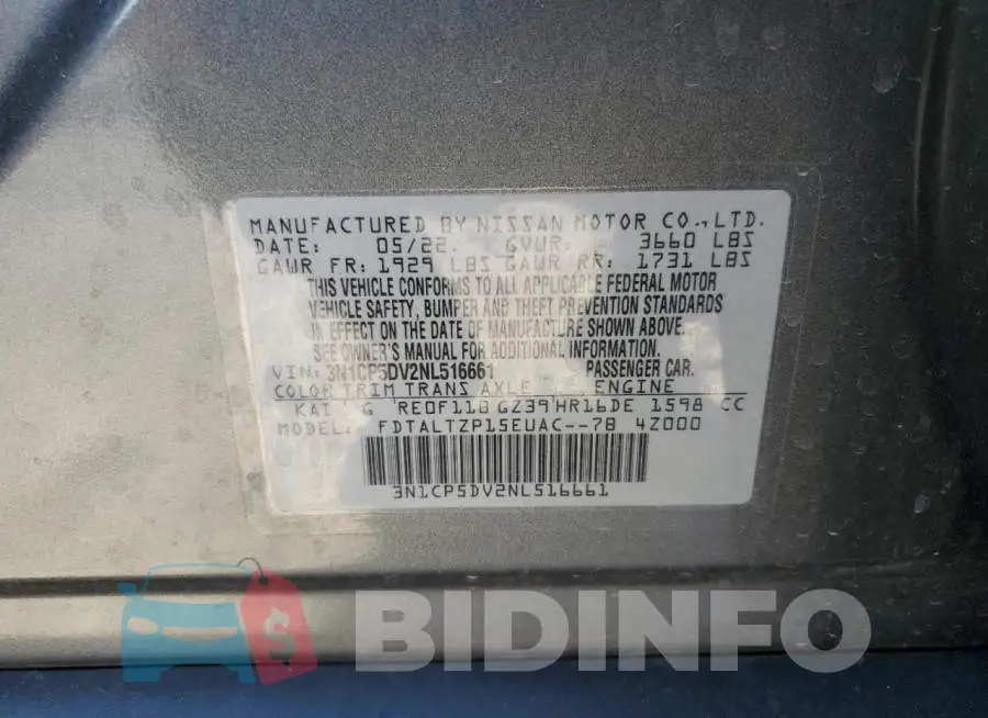 3N1CP5DV2NL516661 Photo# 13