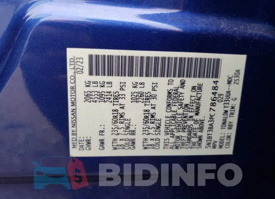 5N1BT3BA3PC786484 Photo# 14
