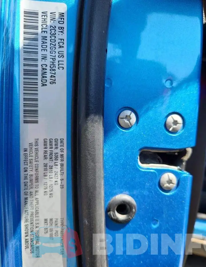 2C3CDZGG7PH587476 Photo# 13