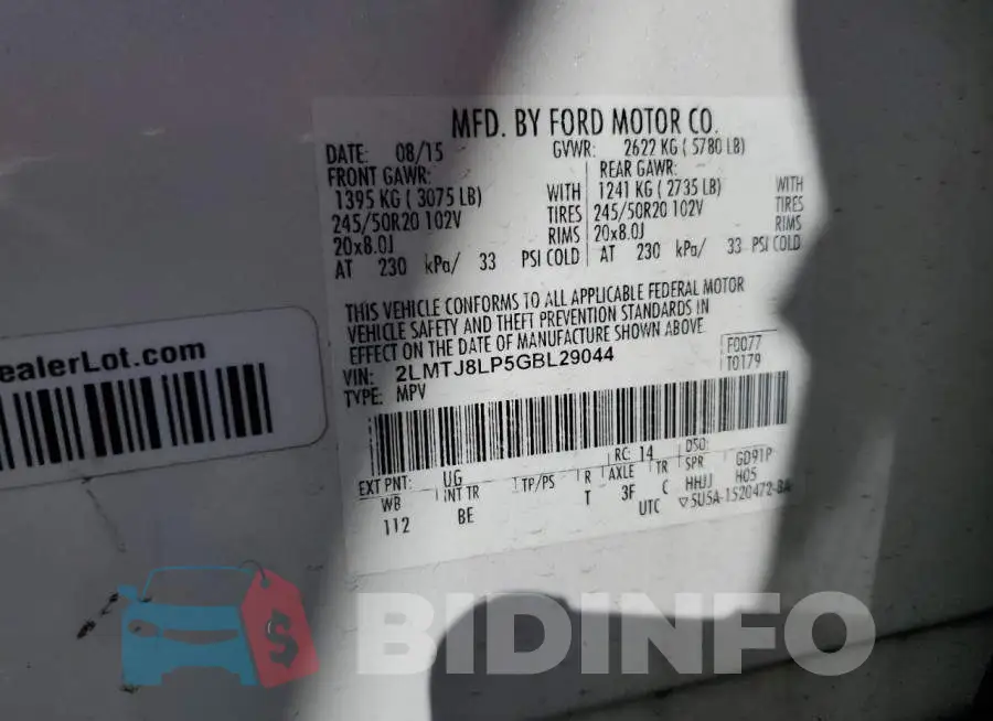 2LMTJ8LP5GBL29044 Photo# 14