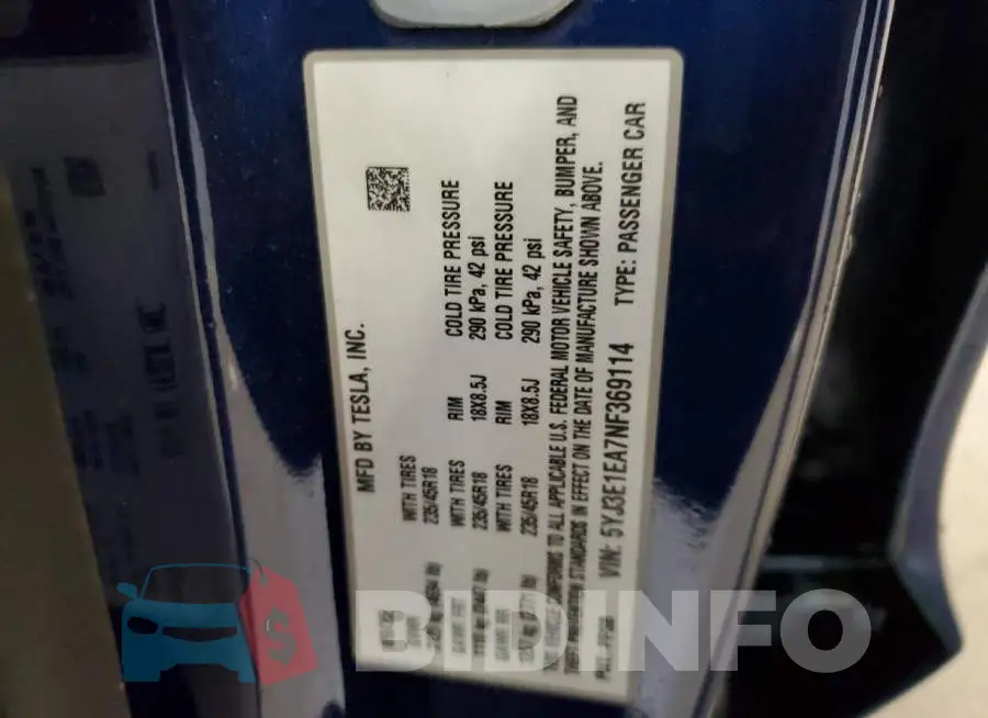 5YJ3E1EA7NF369114 Photo# 12