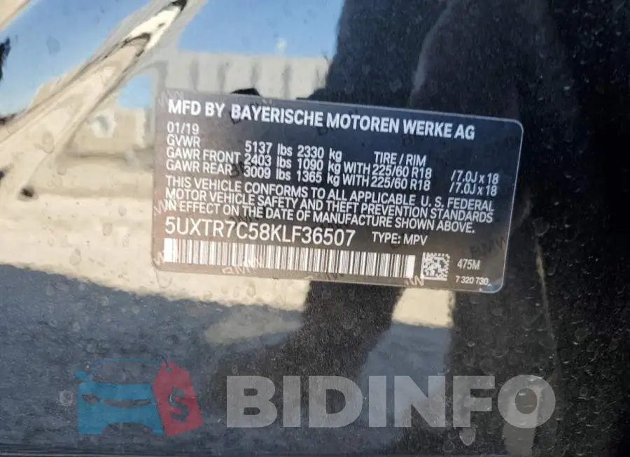 5UXTR7C58KLF36507 Photo# 13