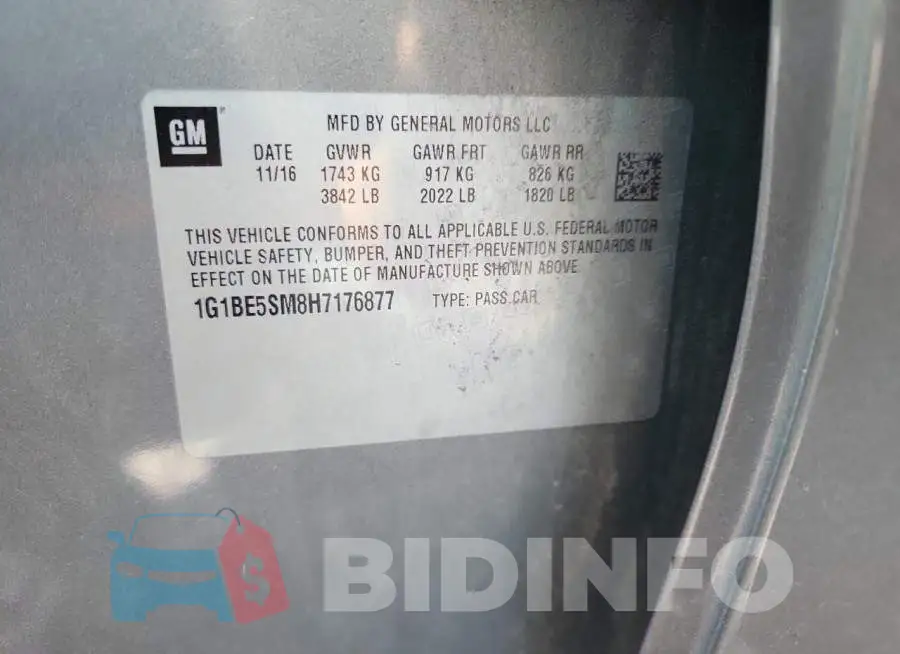 1G1BE5SM8H7176877 Photo# 13