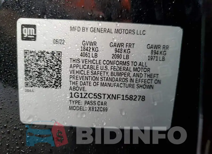 1G1ZC5STXNF158278 Photo# 12