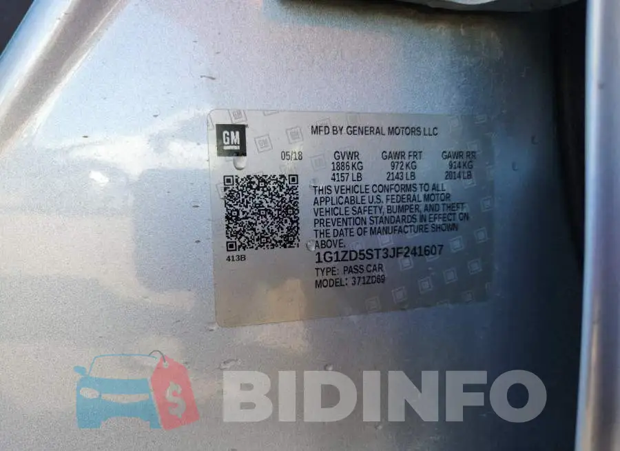 1G1ZD5ST3JF241607 Photo# 12